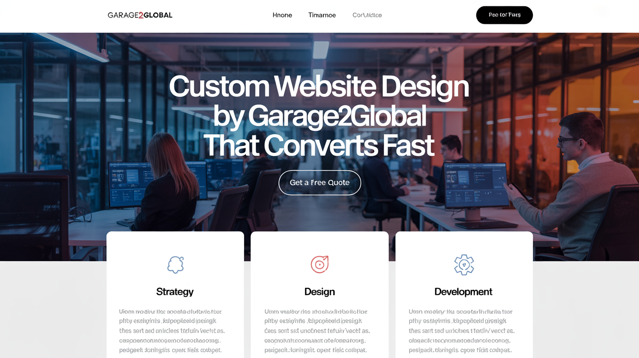 custom website design by Garage2Global on desktop and mobile view
